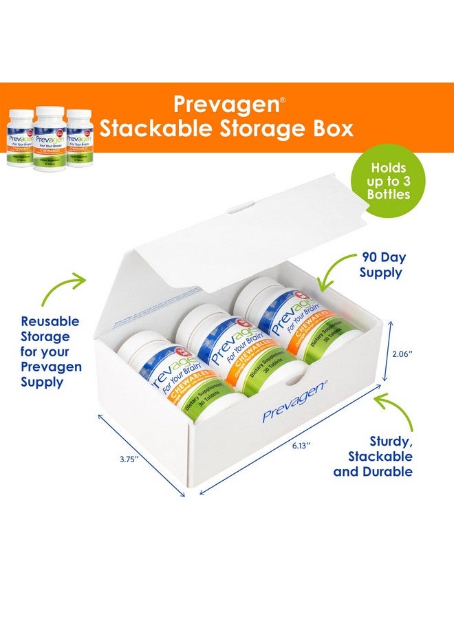 Prevagen Prevagen Regular Strength 10mg, 30 Chewables |Orange-3 Pack| with Apoaequorin & Vitamin D with Attractive and Stackable Prevagen Storage Box - Image 2
