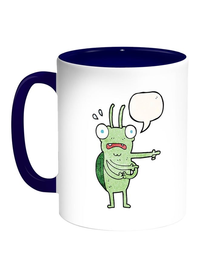 RKN Turtle Printed Coffee Mug White/Blue 11ounce - Image 1