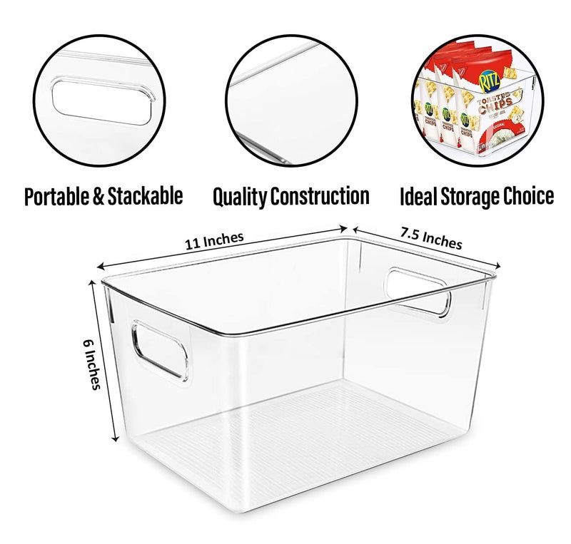 CONTROL KITCHEN Clear Plastic Storage Bins, Pantry Organizers and Storage or Kitchen Organization and Storage Containers Bins for Organizing, Fridge, Freezer, Bathroom, Refrigerator, Medicine Cabinet Organizer Bin - Image 2