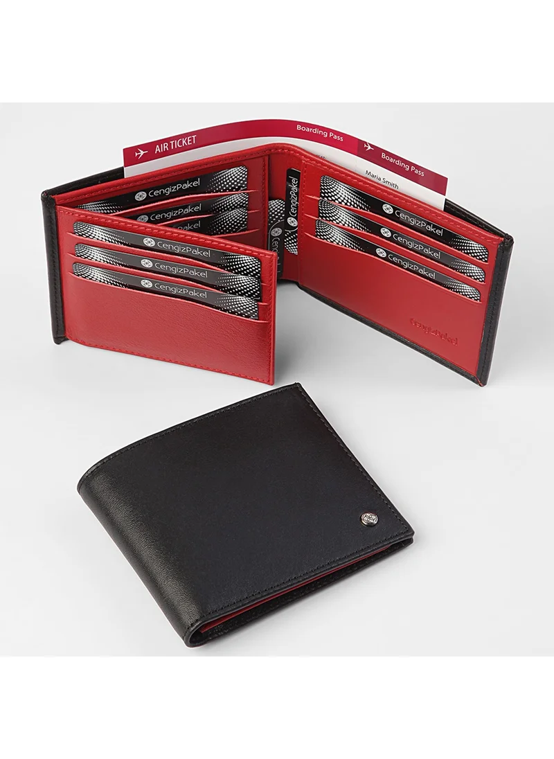 Cengiz Pakel Men's Wallet Black-Red 27550