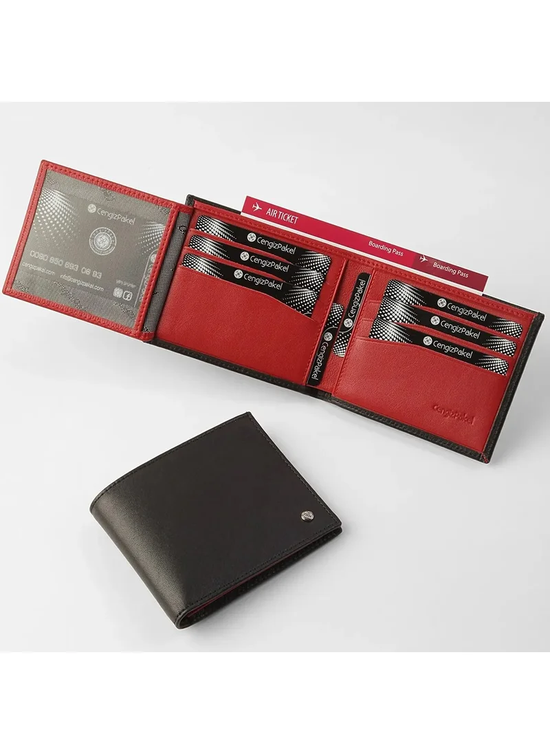 Cengiz Pakel Men's Wallet Black-Red 27550