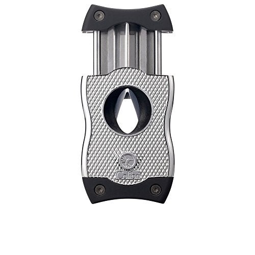 Colibri Premium SV-Cut 2 in 1 Cigar Cutter - Ergonomic Stainless Steel V-Cut and Straight Cut Style Spring-Loaded Blade, Ideal for up to 60+ Ring Gauge - Gift for Cigar Enthusiasts (Black & Chrome) - Image 5