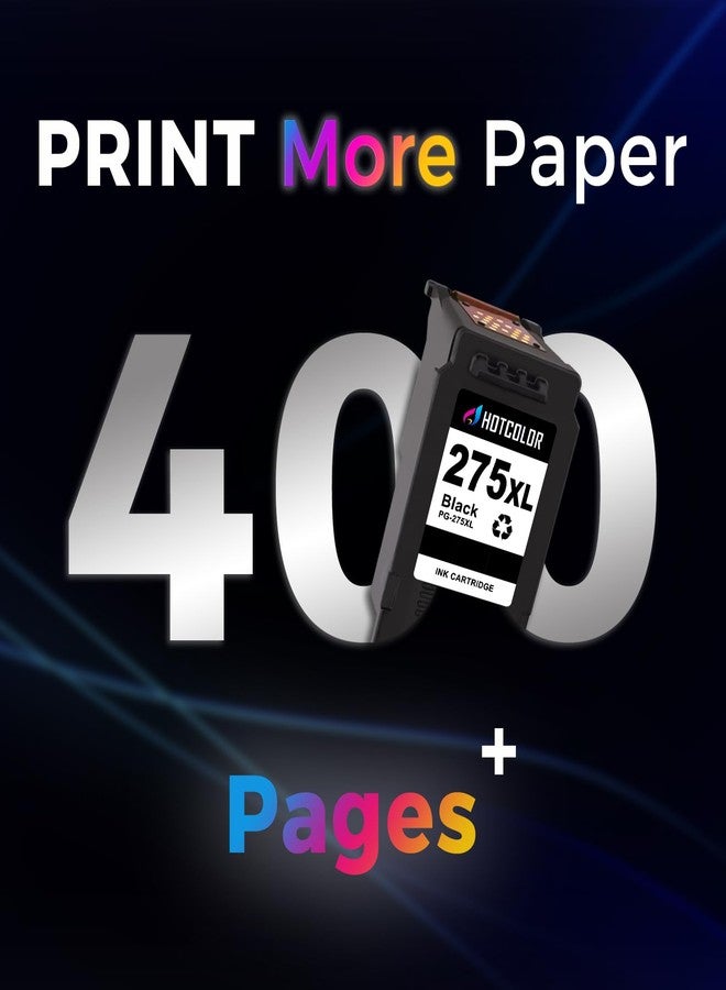 هوت كولور خرطوشة حبر أسود بديلة من نوع HOTCOLOR PG-275 XL لطابعات Canon Ink 275 و 276 XL لطابعات Canon PIXMA TS3522 TS3520 TR4720 (عبوة واحدة سوداء) - Image 5