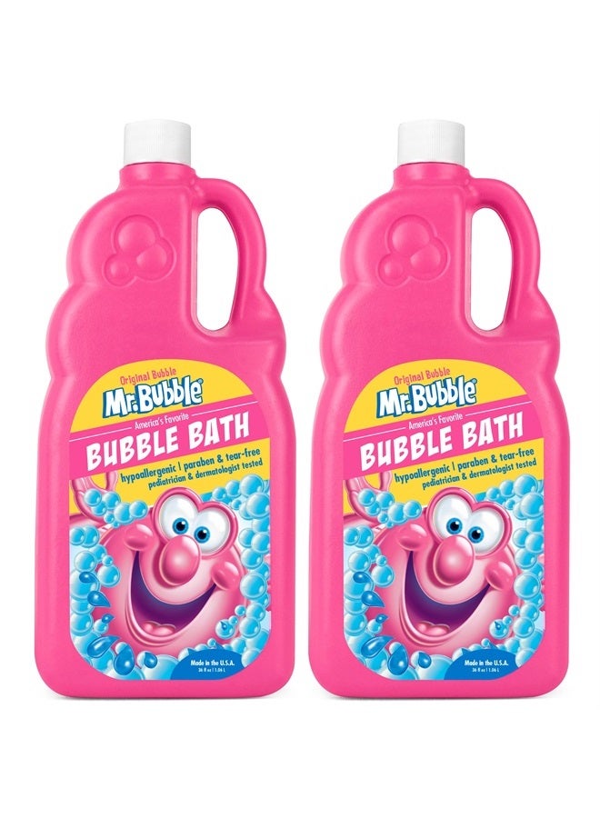 Mr. Bubble Original Bubble Bath - Hypoallergenic, Tear Free Bubble Bath Solution Makes Big Long Lasting Bubbles for Kids, Toddlers and Adults (Pack of 2 Bottles, 36 fl oz Each) - Image 1