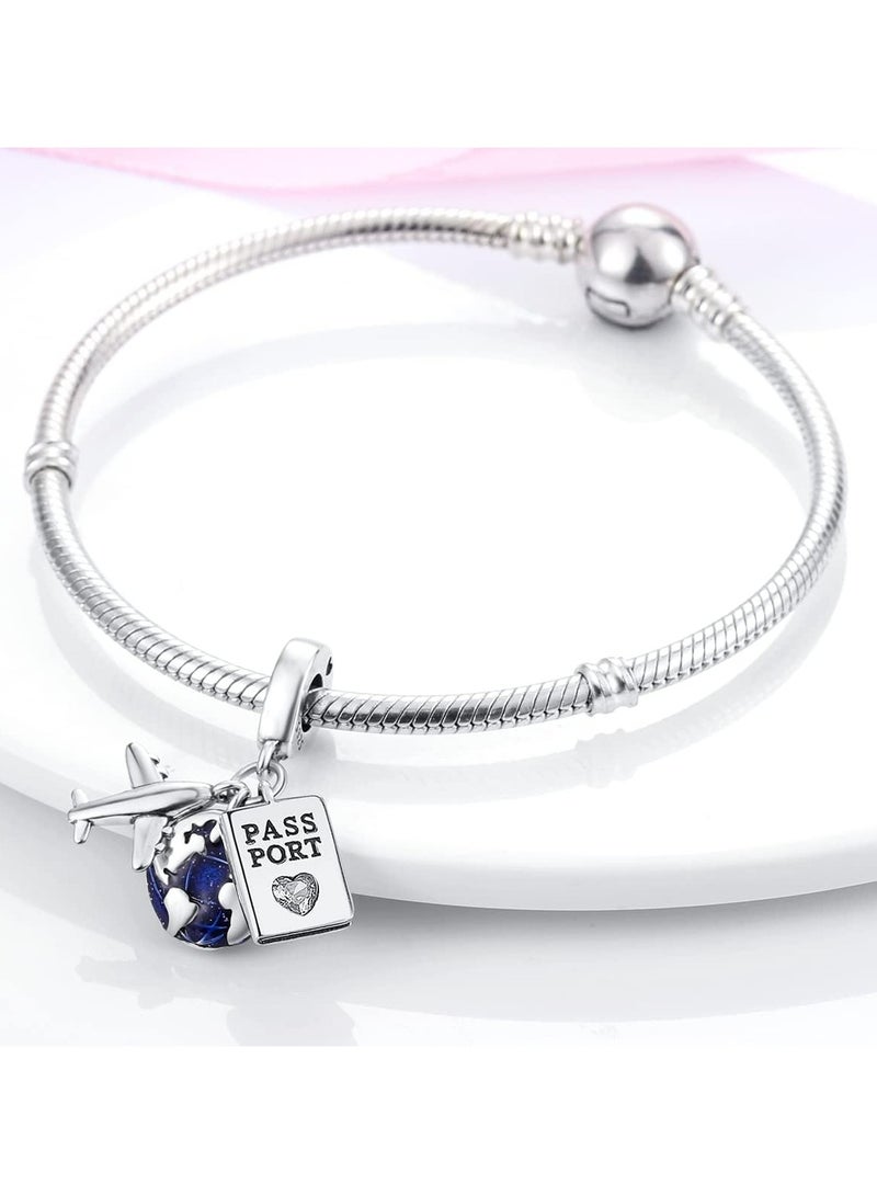 Oasisgalore 925 Sterling Silver Travel & Nature Charms for Women's Bracelets & Necklaces - Image 2