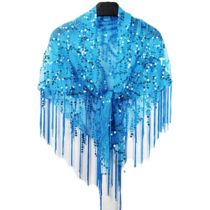 Dance Suit Sequins Tassel Triangle Towel Table Performance Hip Towel Practice Waist Chain Waist Towel Belly Dance Waist Chain Europe and America - Image 4
