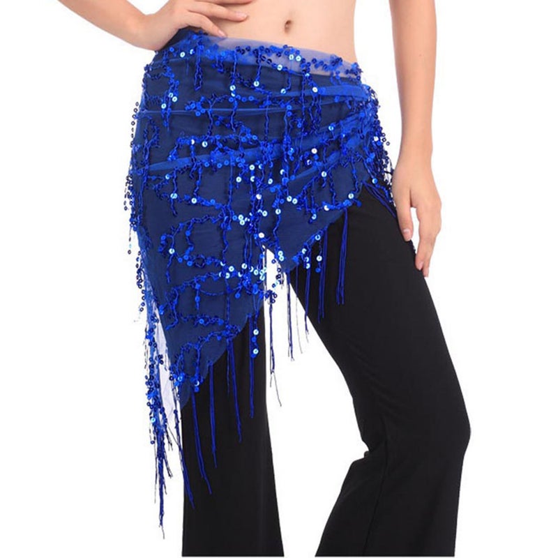 Dance Suit Sequins Tassel Triangle Towel Table Performance Hip Towel Practice Waist Chain Waist Towel Belly Dance Waist Chain Europe and America - Image 2