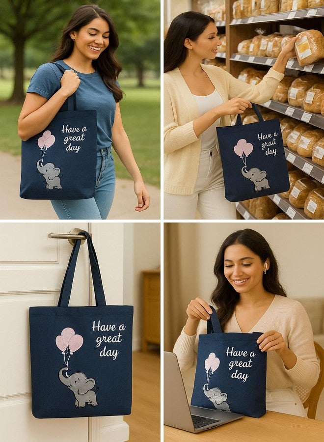 MASQ By Q-One Canvas Baby Jumbo Embroidered Utility Tote Bags For Women With Zip, College Bag For Girls, 100% Organic Relaxed Fit Tote Bag For Traveling & Daily Use - Image 3