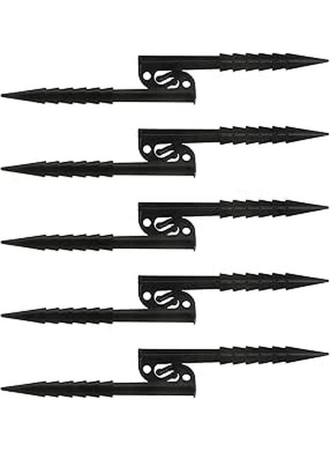 14 6cm Black Plastic Tent Pegs Stakes 10pcs Serrated Windproof for Outdoor Camping - Image 1