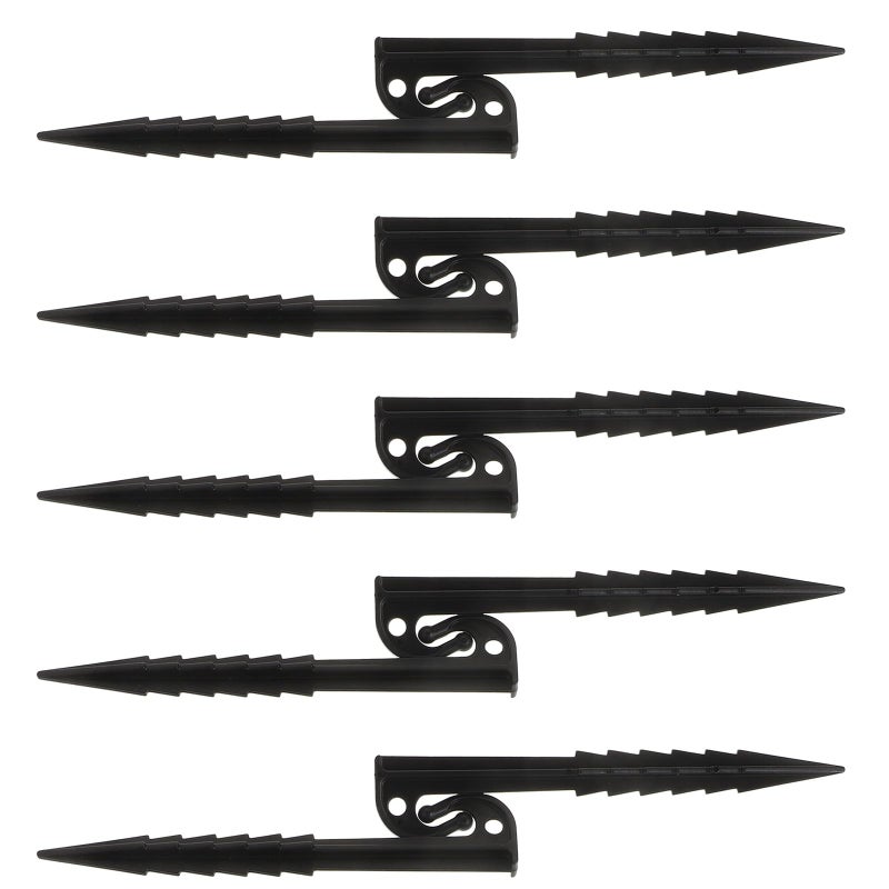 14 6cm Black Plastic Tent Pegs Stakes 10pcs Serrated Windproof for Outdoor Camping - Image 2