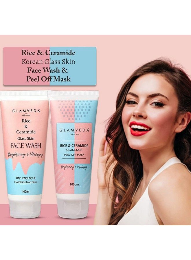 Glamveda مجموعة هدايا للبشرة من الأرز والسيراميد من الزجاج الكوري؛ مجموعة هدايا لتفتيح البشرة ومقاومة البهتان للرجال والنساء؛ خالية من البارابين وSLS - Image 4