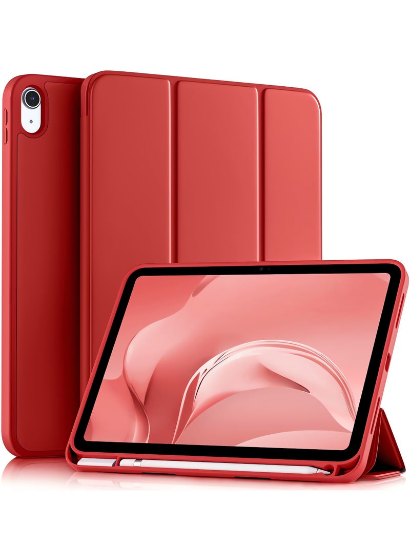 حافظة iPad 10.9 الجيل العاشر (2022) / iPad الجيل الحادي عشر A16 (2025) - غطاء نحيف مغناطيسي ثلاثي الطي مع حامل قلم رصاص، وخاصية السكون/التنشيط التلقائي، وحماية خفيفة الوزن ومقاومة للصدمات - Image 1