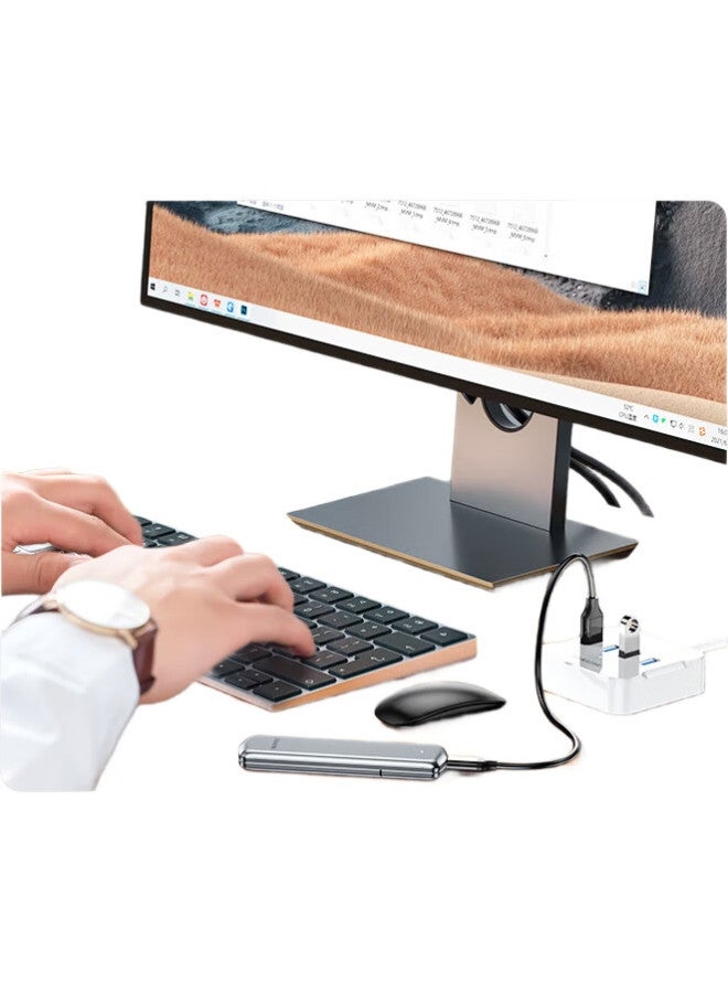 SAMZHE Usb 3.0 Hub, High-Speed 4-Port Expansion Dock, Usb Hub Expansion Dock, Laptop One-To Multi-Port Converter Adapter Extension Cable 1.5 Meters Hub01 - Image 1