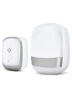 Arabest Wireless Doorbell,Push Button Self-powered Transmitter Waterproof Flashing Door Bell, 38 Chimes 5 Volume Levels (Silver)  - Image 1