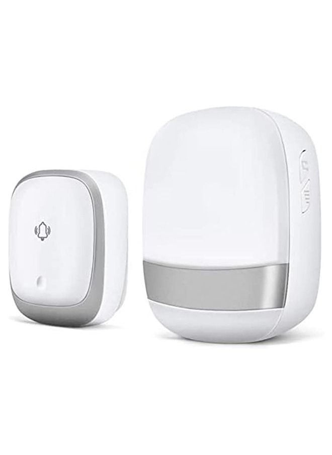 Arabest - Wireless Doorbell,Push Button Self-powered Transmitter Waterproof Flashing Door Bell, 38 Chimes 5 Volume Levels (Silver) - Image 1