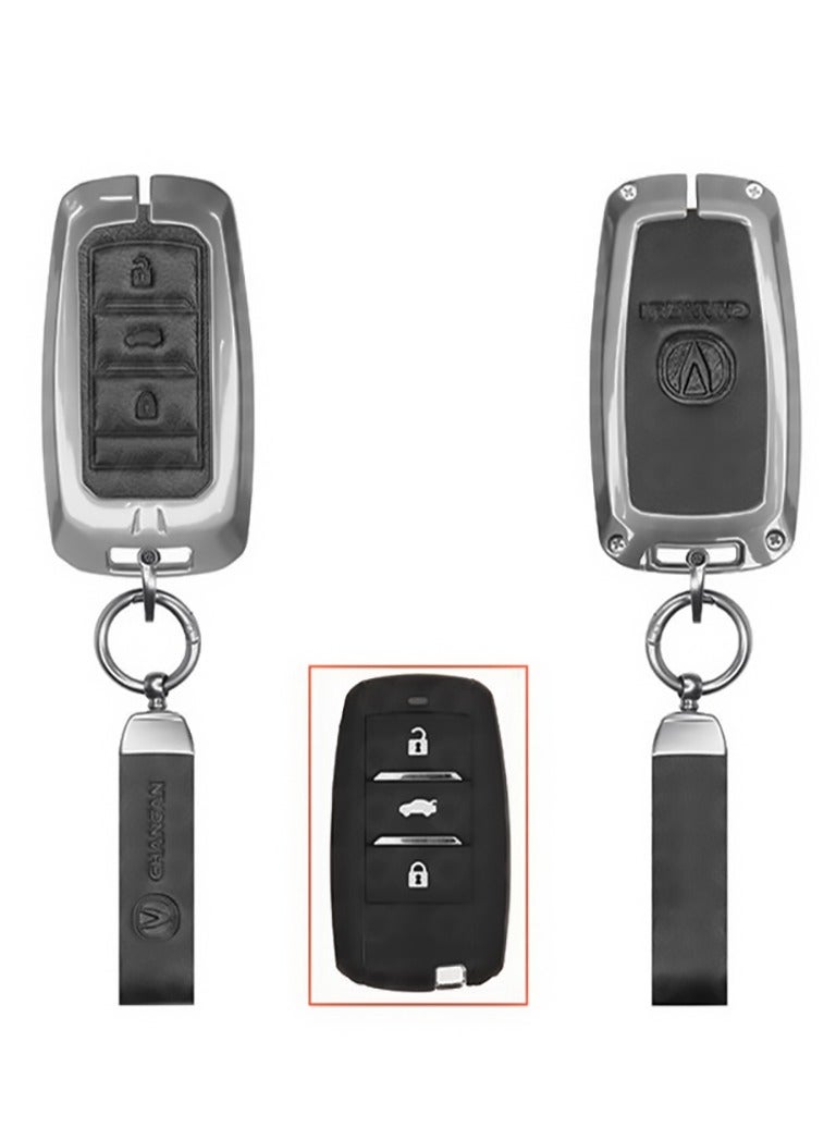 Service Zone Metal Real Leather Case For Changan Smart Key Remote Model CS75 2014-2015  - Image 1