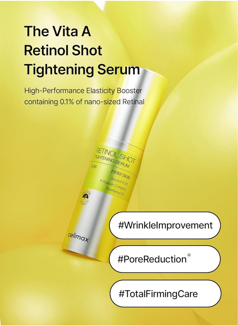 celimax celimax The Vita A Retinol Shot Tightening Serum | with Pure Vitamin A Retinol, Peptide, Pore Minimizer, Wrinkles & Fine Lines, Firmer Skin, 30ml  - Image 4