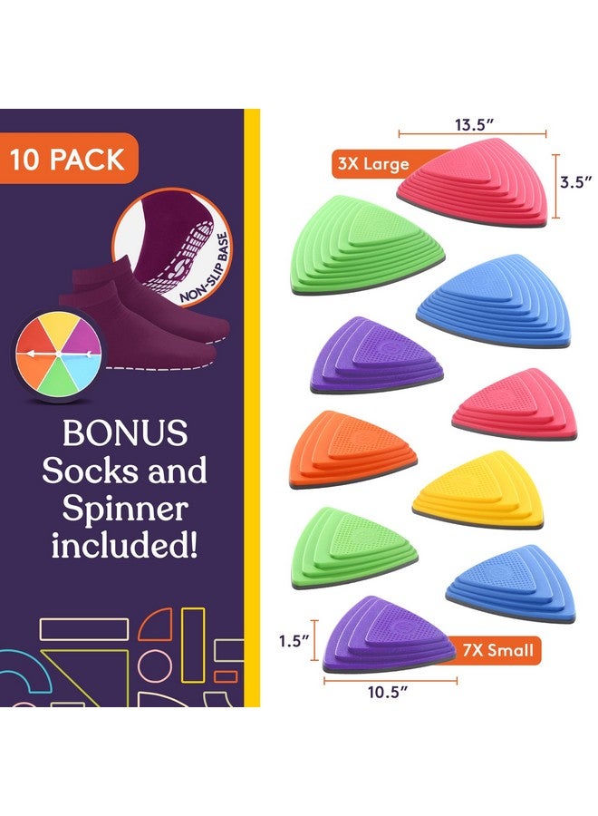 Special Supplies Special Supplies 10 Stepping Stones for Kids Indoor and Outdoor Balance Blocks Promote Coordination, Balance Strength Child Safe Rubber, Non-Slip Edging (Primary) - Image 2