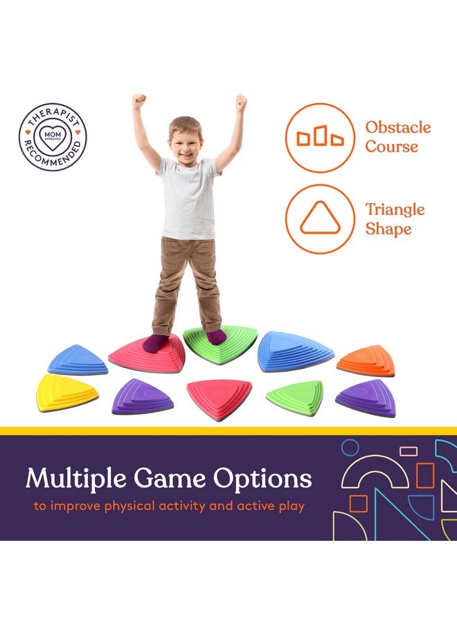 Special Supplies Special Supplies 10 Stepping Stones for Kids Indoor and Outdoor Balance Blocks Promote Coordination, Balance Strength Child Safe Rubber, Non-Slip Edging (Primary) - Image 5