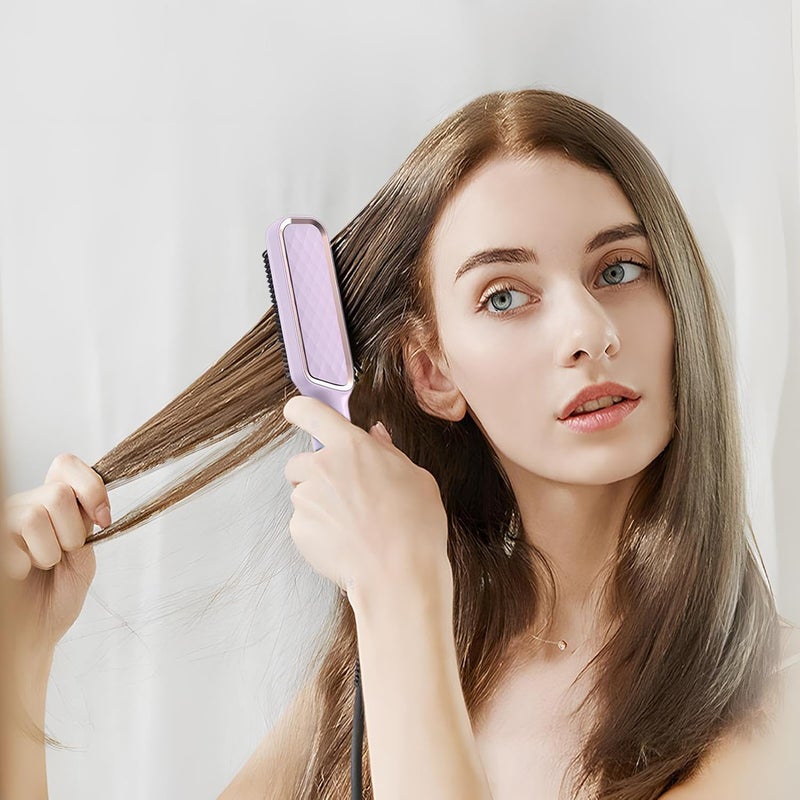 windforgecraft Straightening Hair Brush | Fast Heating Straightening Comb For Women No Damage Hair Styling,Portable Hairstyle Straightener Brush For Hotel Apartment Home Travel - Image 1