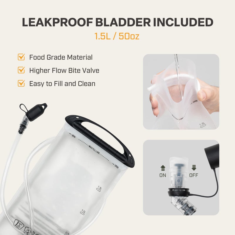 EVERFUN Hydration Backpack Running Vest Small Hiking Water Backpack with 1.5L Water Bladder for Women Men, Lightweight Reflective Phone Holder Hydro Pack for Trail Running, Biking, Race, Marathons - Image 4