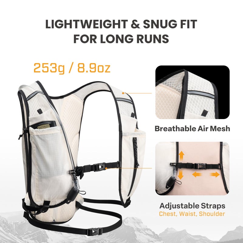 EVERFUN Hydration Backpack Running Vest Small Hiking Water Backpack with 1.5L Water Bladder for Women Men, Lightweight Reflective Phone Holder Hydro Pack for Trail Running, Biking, Race, Marathons - Image 3