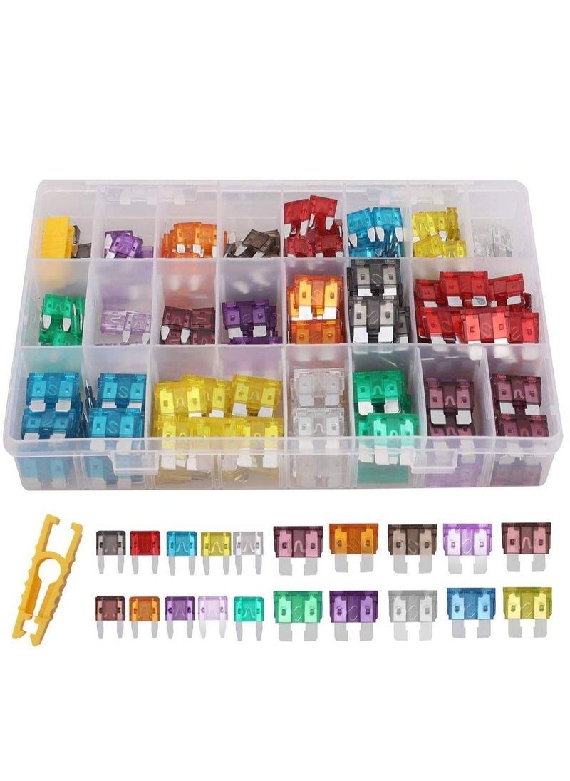 Excefore Car Blade Fuse Standard Fuses for Auto Fuses Replacement Assorted Auto Truck Car Standard Blade Fuses with Fuse Extractor Car Blade Fuse Standard Fuses Blade Fuse Assortment Set  - Image 1