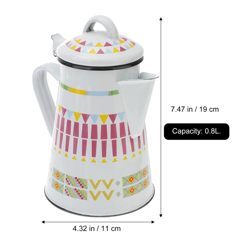 2pcs Practical Coffee Pot Unique Enamel Coffee Pot Enamel Water Pot - Image 2