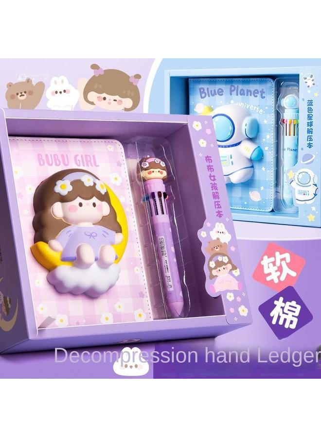 Bluejw Decompression Of This Decompression Notebook Students Super Cute Cute Hand Account Book Children 3 Three-dimensional Hand Account Book Suit High Color Value - Image 2