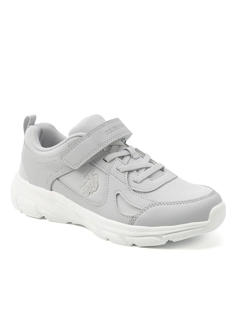 U.S. Polo Assn. Kids' Grey Velcro Strap Sneakers – Comfy, Cushioned Sole for All-Day Play!