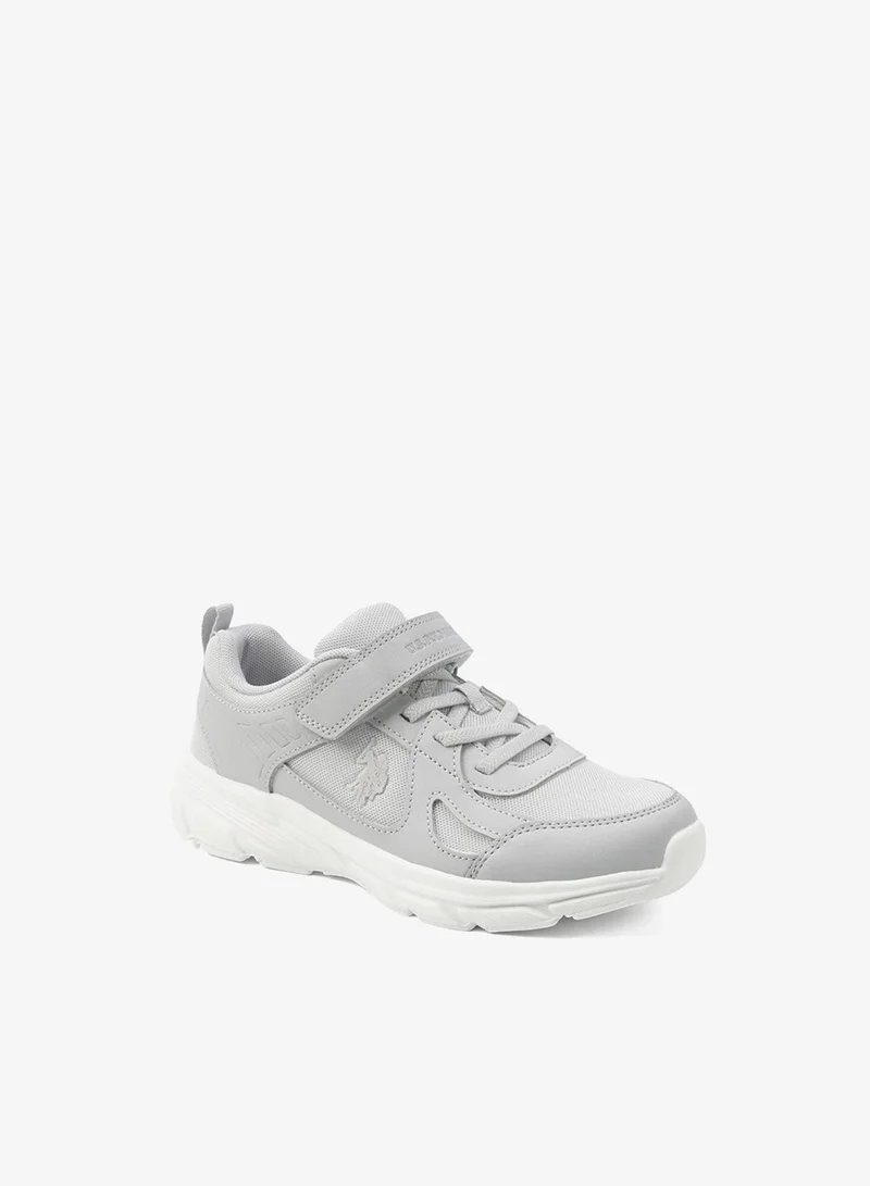 U.S. Polo Assn. grey Kids' Grey Velcro Strap Sneakers Shoes - Comfy, Cushioned Sole for All-Day Play!  | Best Price UAE
