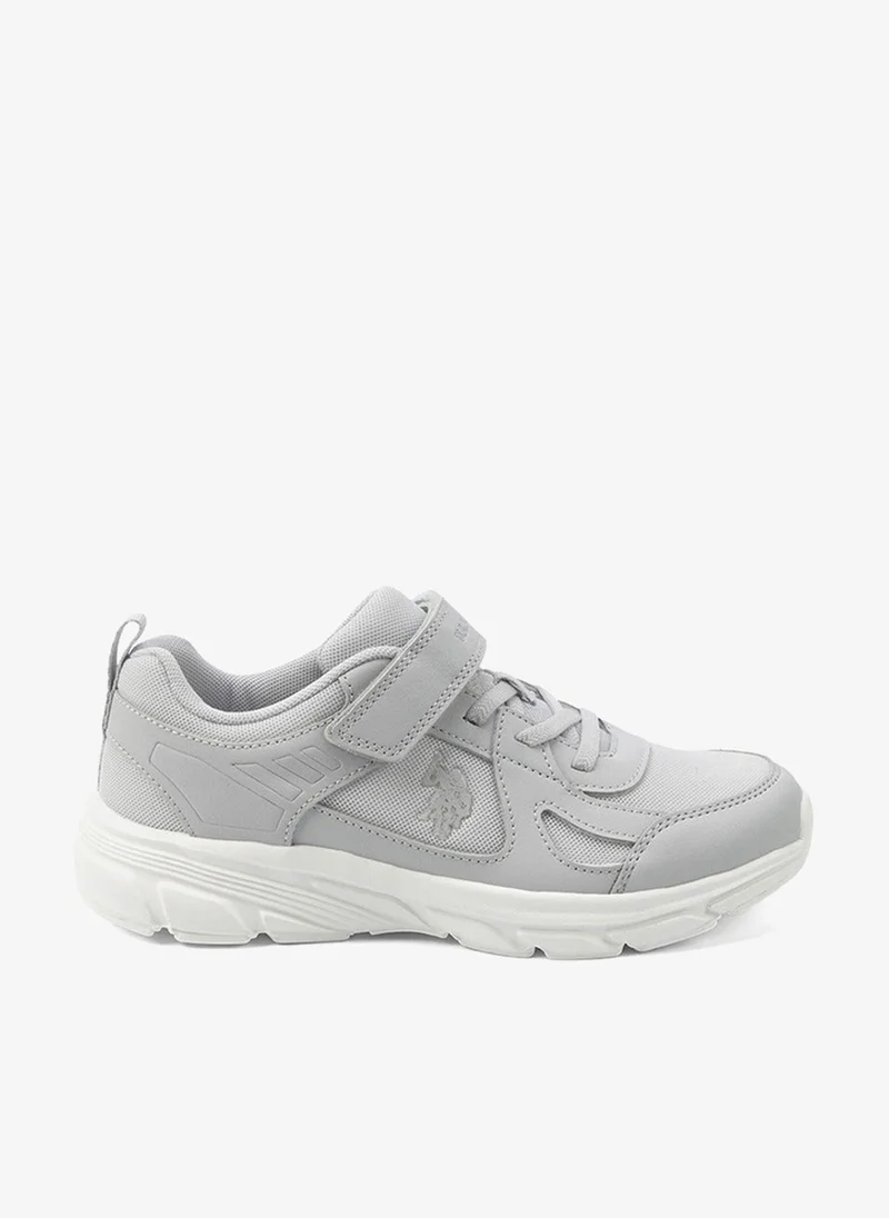 Kids' Grey Velcro Strap Sneakers Shoes - Comfy, Cushioned Sole for All-Day Play!