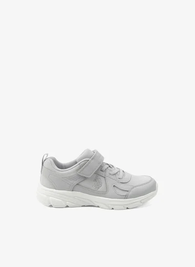 U.S. Polo Assn. Kids' Grey Velcro Strap Sneakers Shoes - Comfy, Cushioned Sole for All-Day Play!