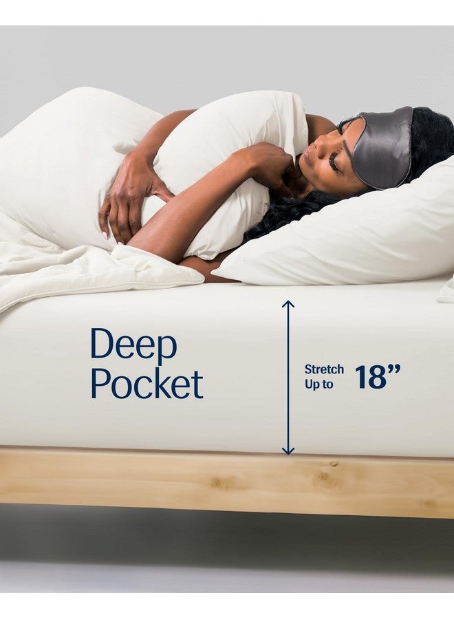 REST® Evercool®+ Fitted Sheet, Queen Size, Arctic White, 15" Deep (up to 18’’), Breathable Bedding for Hot Sleeper and Night Sweats, Bed Sheet with Ionic+ Self-Cleaning Silver Yarn for Sensitive Skin - Image 4