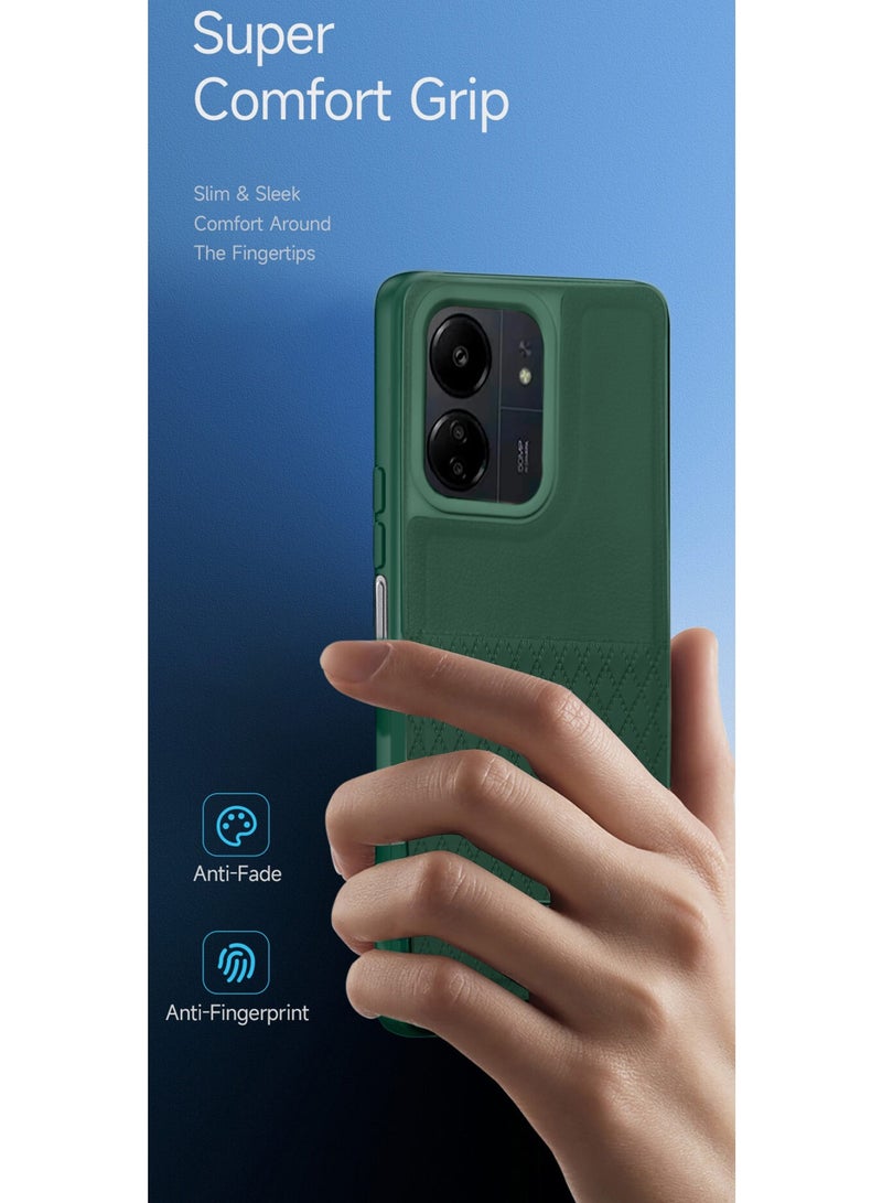 CHAPPELINE Silicone Pattern Card Holder Case Cover For Xiaomi Redmi 13C Dark Green  - Image 2