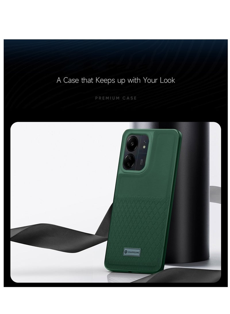 CHAPPELINE Silicone Pattern Card Holder Case Cover For Xiaomi Redmi 13C Dark Green  - Image 3