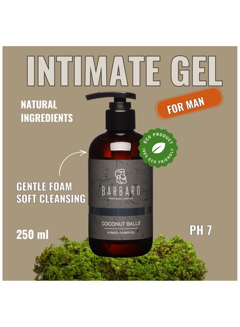 باربارو غسول باربارو الطبيعي للرجال للمنطقة الحساسة بكرات جوز الهند، متوازن الحموضة، عناية يومية لطيفة، 250 مل. - Image 2