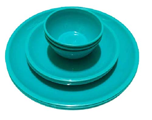 Everbuy® Microwave Safe Dinner Set - 9 Piece Round, Sea Green - Image 4