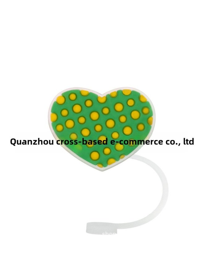 Generic - New Valentine's Day Series Silicone Straw Caps Dustproof Straw Plugs Cute Cartoon Decorative Straws Kitchen Tableware-Color:17111-31-Specifications:10MM - Image 1