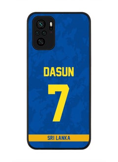 Rugged Black Edge Case for Redmi Note 10S / Redmi Note 10 4G, Slim fit Soft Case Flexible thin Cover - Player Name - Dasun Shanaka, Jersey Number- 7