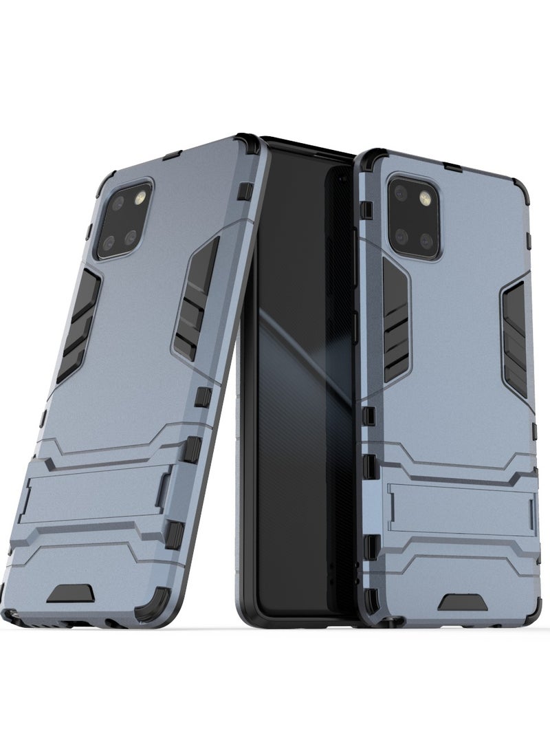 Phone Case Cover TPU+PC With stand in Back shock resistant compatible with Samsung Galaxy Note 10 Lite ( Blue ) - Image 2