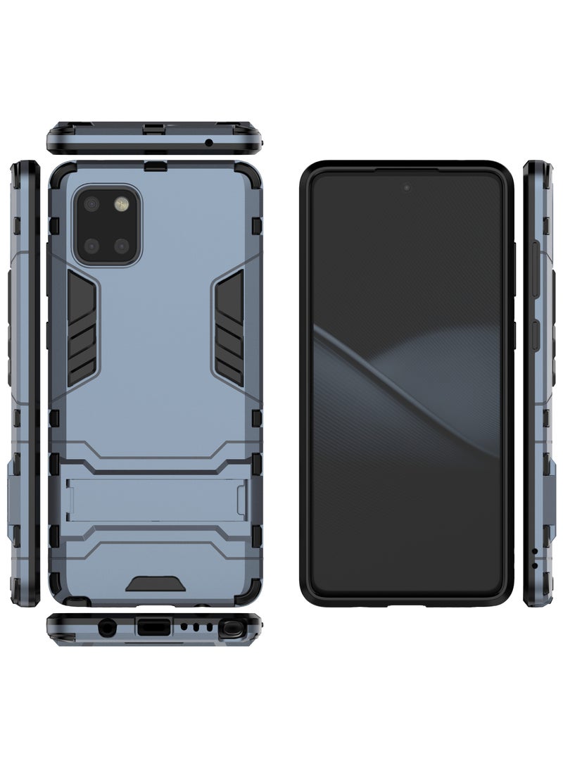 Phone Case Cover TPU+PC With stand in Back shock resistant compatible with Samsung Galaxy Note 10 Lite ( Blue ) - Image 4