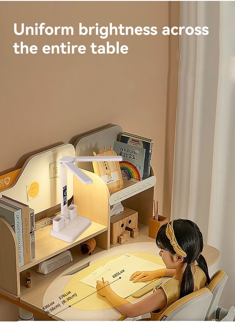 LEOKOR - Double Head LED Desk Lamp Foldable Table Lamp with USB Charging Port 3 Color Modes Lamps with Smart Display and Pen Holder - Image 1