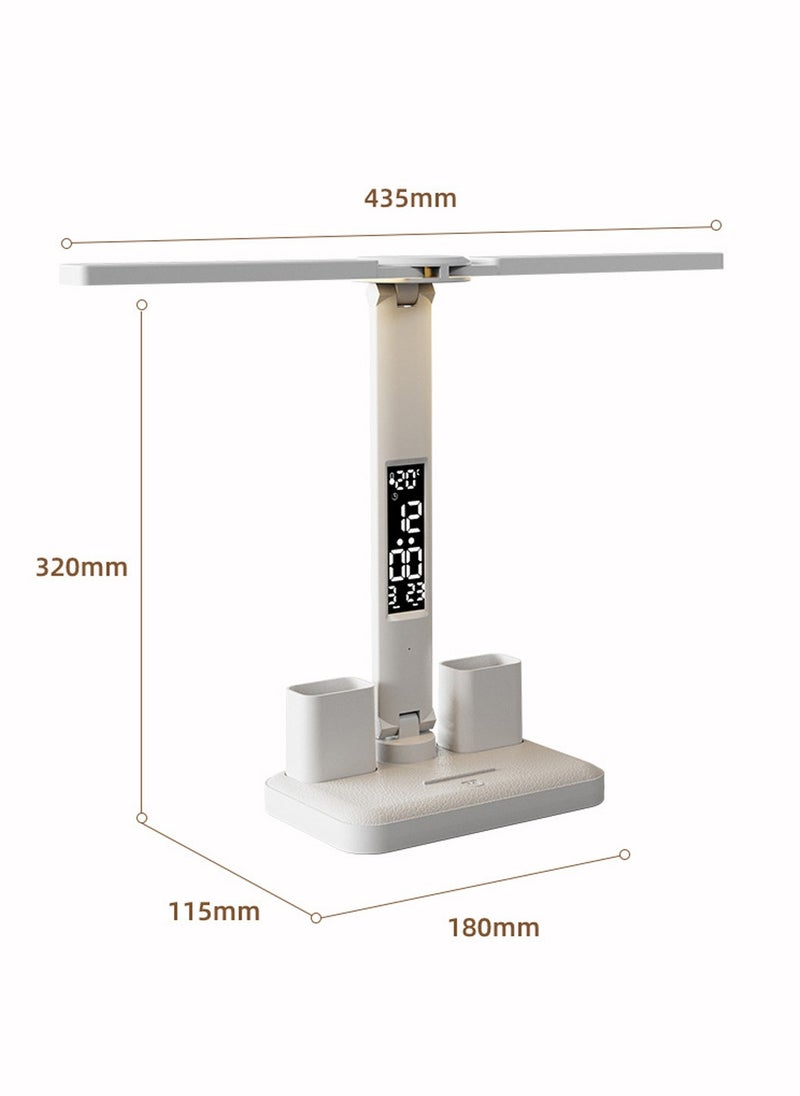LEOKOR - Double Head LED Desk Lamp Foldable Table Lamp with USB Charging Port 3 Color Modes Lamps with Smart Display and Pen Holder - Image 1