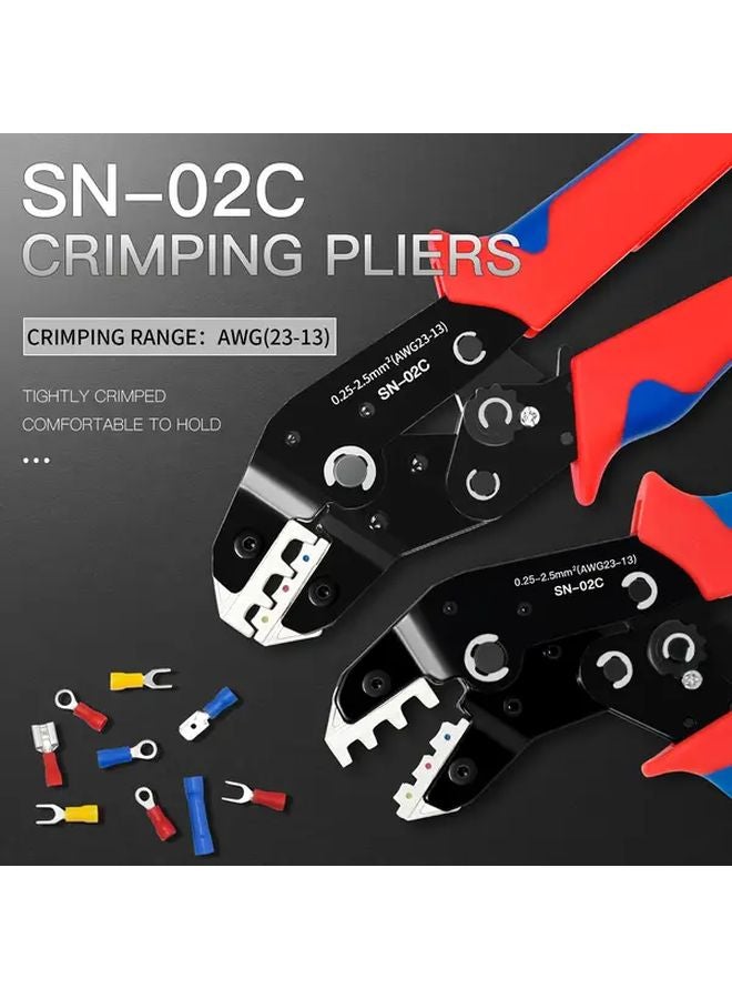 SN 02C Ratcheting Wire Crimping Pliers For Pre Insulated Terminals AWG 23 13 - Image 2