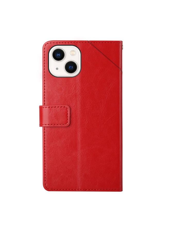 Zaboon Case For iPhone 13 mini Y Stitching Horizontal Flip Leather Phone Case with Holder & Card Slots & Wallet & Photo Frame - Image 3