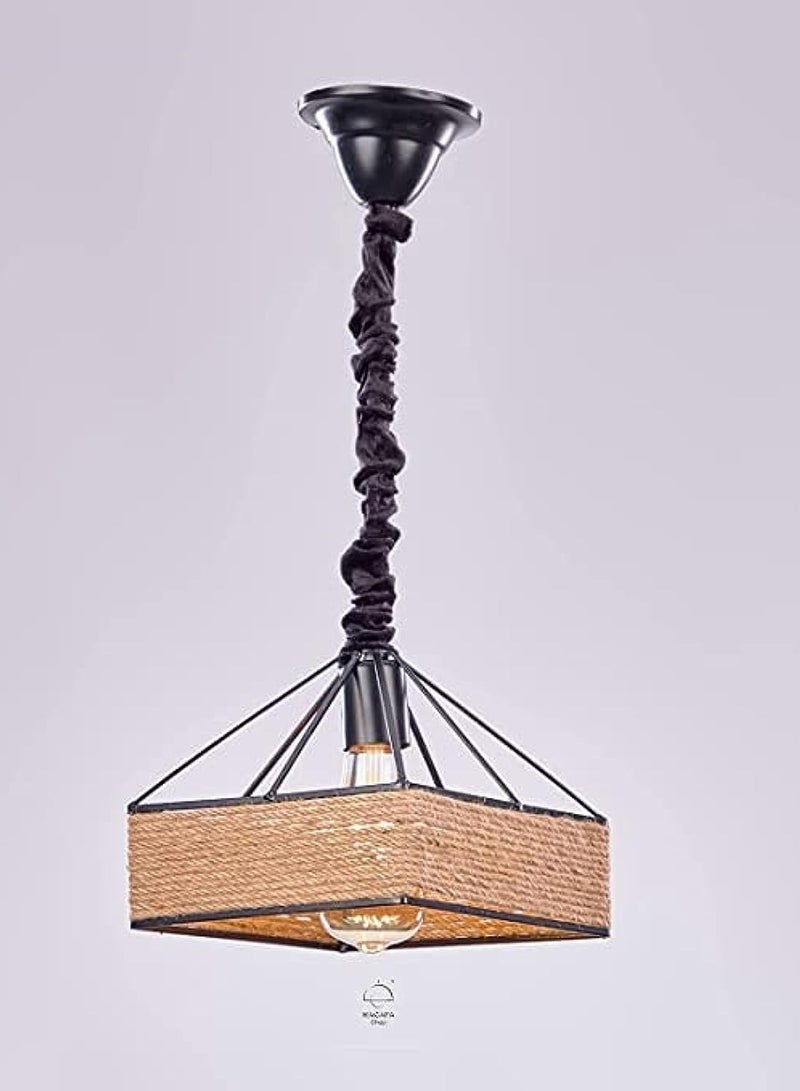 Black Modern Roof Pendant 1 Piece Linen Square - Image 1