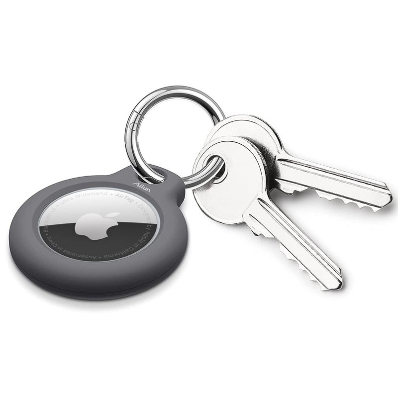 Ailun [2Pack] Hard PC Cover for AirTag,Shockproof Loop with Keychain Ring Holder Skin Protector Protective Case Tracker Finder Locator Anti-Lost ,Wear-Resistant Black - Image 3