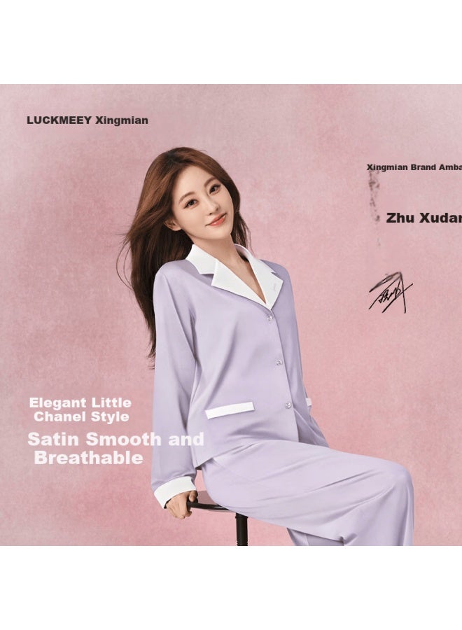 Luckmeey Women's Long Sleeve Pajama Set  New Spring Summer Chic Style Homewear - Image 1