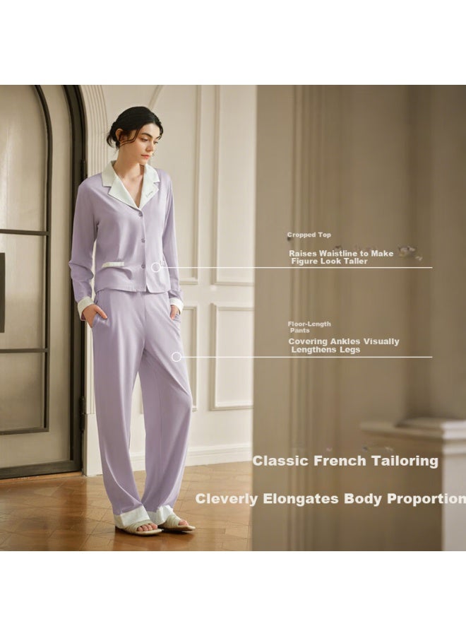 Luckmeey Women's Long Sleeve Pajama Set  New Spring Summer Chic Style Homewear - Image 2